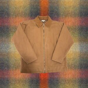 Topshop Workwear Tan Canvas Jacket with Corduroy Collar